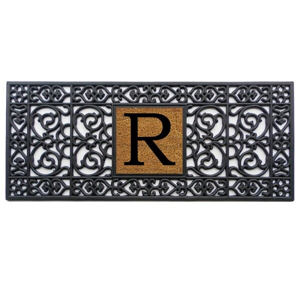 Calloway Mills Monogram Door Mat, Black, Natural, 17 in W x 41 in L 170011741R - main
